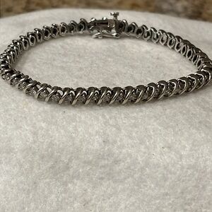 14K Solid White Gold Diamond Tennis Bracelet💎